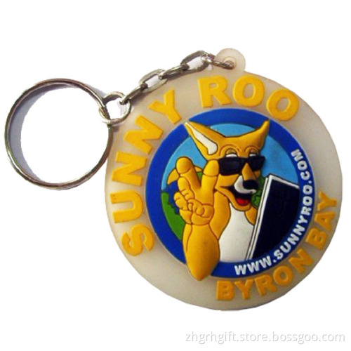 cheap promotion custom logo rubber keychain
